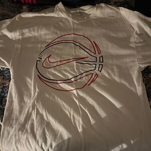Nike White and Red Graphic Tee